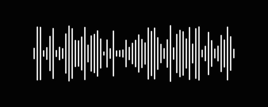 blanco sonido ola visualización en un negro antecedentes digital audio señal vector