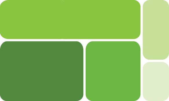 Abstract composition of various shades of green rectangular blocks together vector