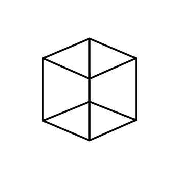 Illustration art of isometric cube, a simple geometric representation vector
