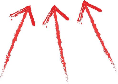 hand draw red marker arrow isolated transparent, hand-drawn marker stroke arrows on transparent background vector