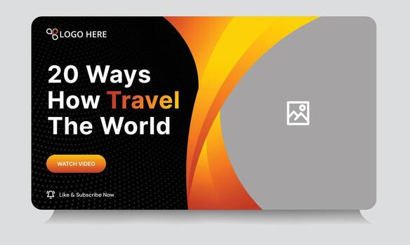 editable ilustración excursión y viaje consejos y trucos miniatura bandera diseño, viaje el mundo formas cubrir bandera diseño, editable eps 10 archivo formato vector