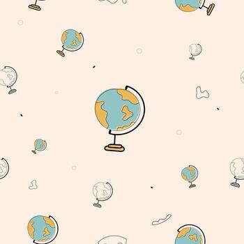 Colorful globe pattern on soft pastel background vector