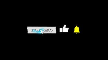 Animation of a like, subscribe and notification bell isolated on black background. video