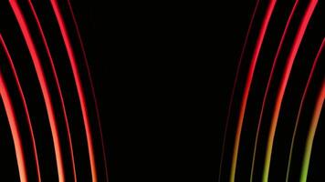 vivace neon curve telaio un' nero vuoto, Perfetto per Impressionante grafica, moderno presentazioni, e tagliente ragnatela disegni, la creazione di un' senso di profondità e intrighi con colorato leggero sentieri video