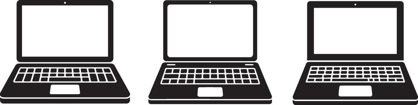 Laptop Device Computer Notebook Portable Technology Digital Screen Keyboard Mockup Gadget vector