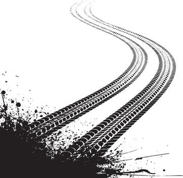 Grunge Style Tire Track Splatter Background Graphic Texture Design vector