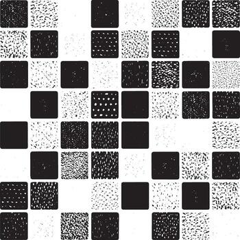 Grungy Square Checkered Pattern with Diverse Texture Square Grids Design Backdrop vector