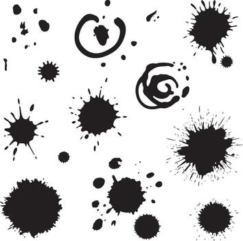 Abstract Ink Spots Set Illustration Artistic Background Design Pattern Elements vector