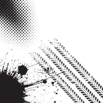 Tire Track Splatter Dot Grunge Background Texture Overlay Pattern vector