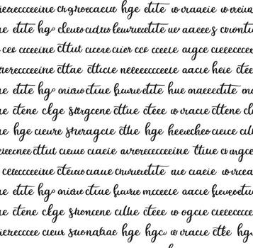 Handwritten Text Pattern Elegant Script Seamless Background Lettering Repeat vector