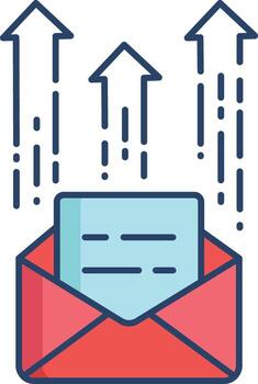 mail send linear color icon design vector