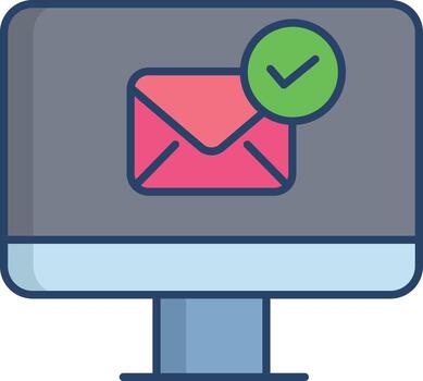 receive emails read linear color icon design vector