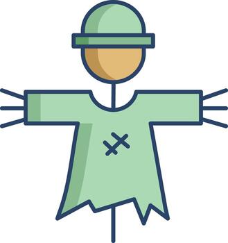 scarecrow linear color icon design vector