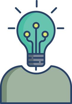 human robot linear color icon design vector