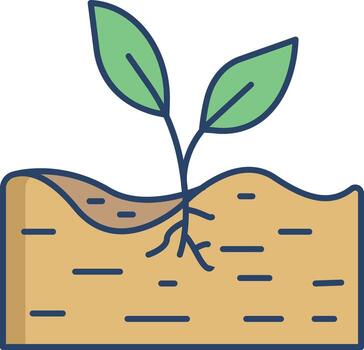 fertile soil linear color icon design vector