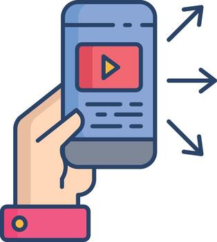 share linear color icon design vector