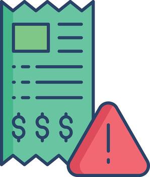 payment alert linear color icon design vector