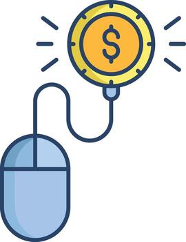 click per pay linear color icon design vector