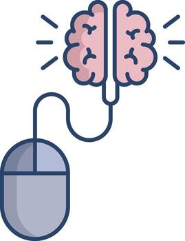 click brain linear color icon design vector