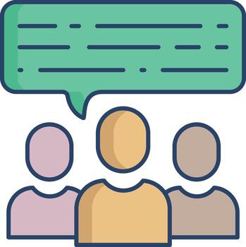 group chat linear color icon design vector