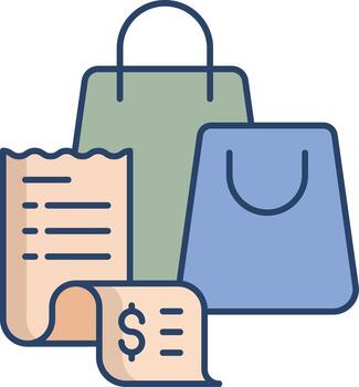 purchase invoice linear color icon design vector