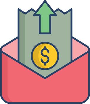 upload invoice linear color icon design vector