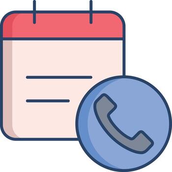 call date linear color icon design vector