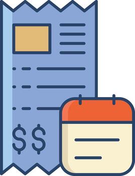 due payment linear color icon design vector