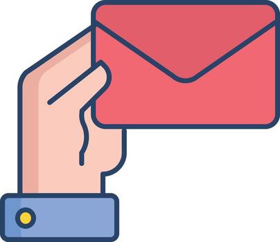receive mail linear color icon vector