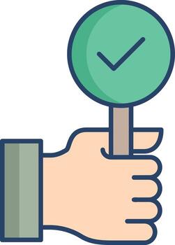 go hand sign linear color icon design vector