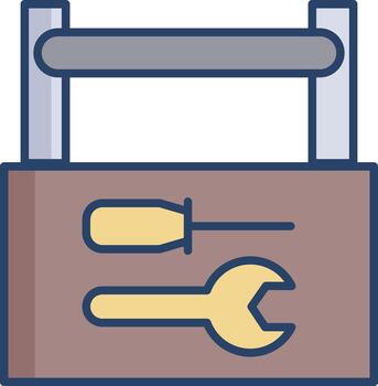 tool kit linear color icon design vector