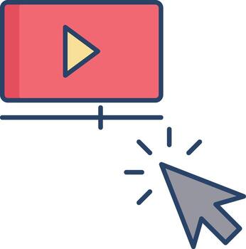 hacer clic jugar lineal color icono diseño vector