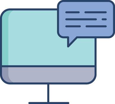 computer chat linear color icon design vector