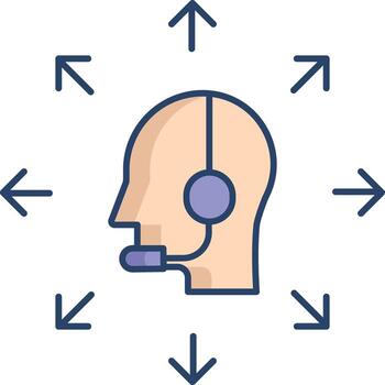 customer call linear color icon design vector