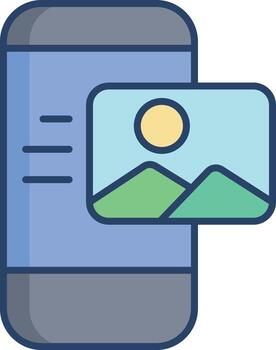 smartphone image linear color icon design vector