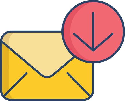 receive mail linear color vector