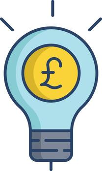 pound Idea linear color icon design vector