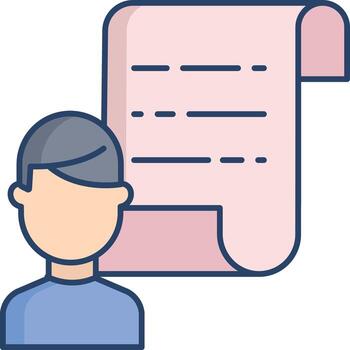 user documents linear color icon design vector
