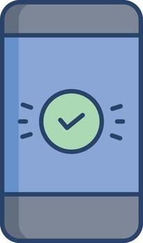 payment approved linear color icon design vector