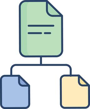 archivo jerarquía lineal color icono diseño vector