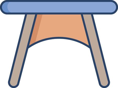 stool linear color icon design vector