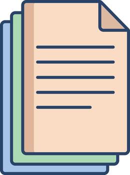 papers linear color icon design vector