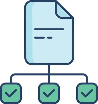 hierarchy document linear color icon design vector