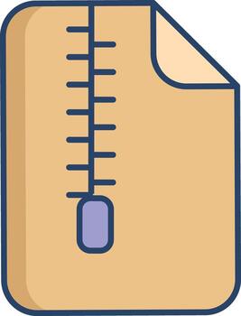 zipped file linear color icon design vector