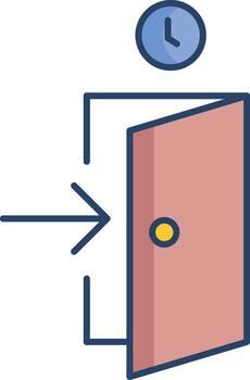 check in linear color icon design vector