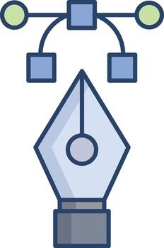 shape tool pen linear color icon design vector