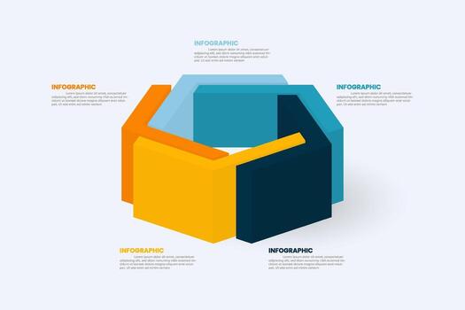 Colorful geometric infographic design vector