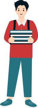 Man University Student Character in Cartoon Style vector