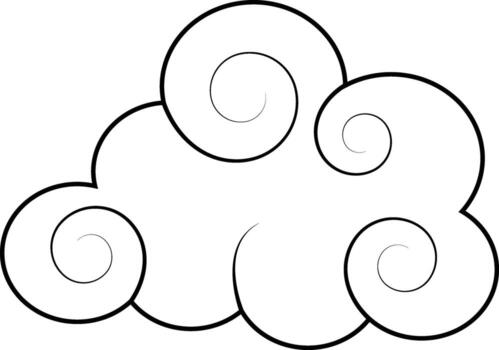 Oriental Clouds Pattern Icon Isolated on White Background. vector