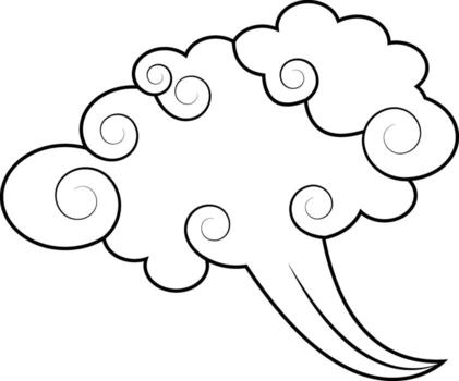 Oriental Clouds Pattern Icon Isolated on White Background vector